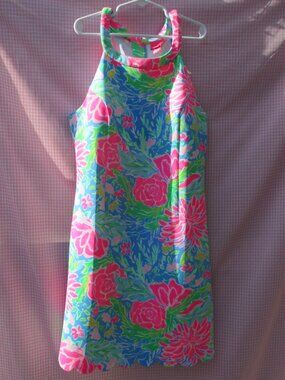 Lilly Pulitzer Zanzibar Blue Bunny Business Sophelia Big Sister Dress sz 16